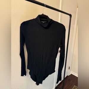 Topshop Black Ribbed Knit Top